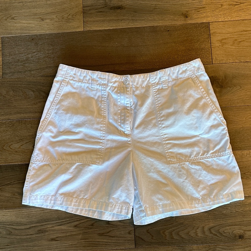 Jones New York White Cargo Shorts Lightweight Cotton